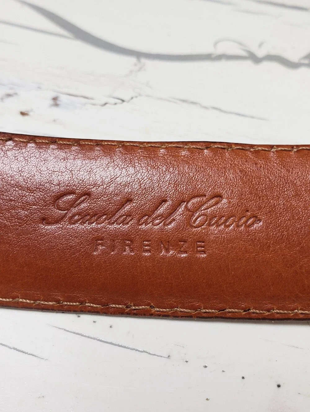 Scuola del Cuoio 'Firenze' Handmade Italian Leather Belt - Men's size 34-36